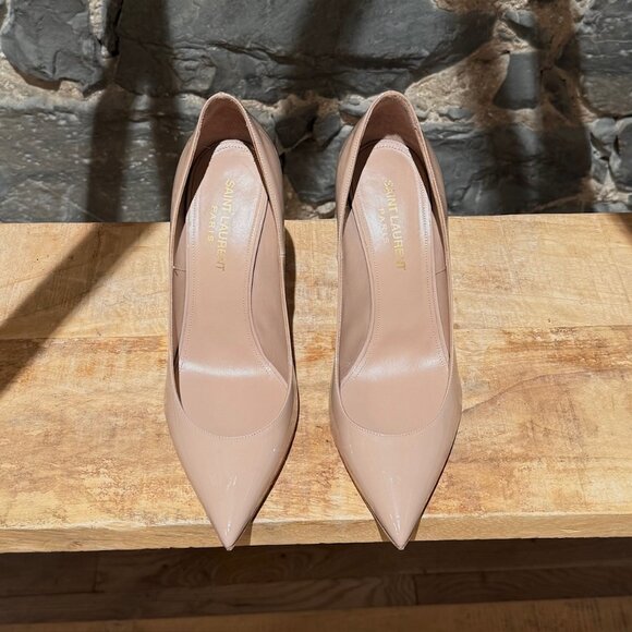 Saint Laurent Nude Patent Anja 100 Pumps - Picture 3 of 11